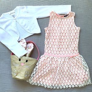 AVA & YELLY white/pink girls size 6 dress
